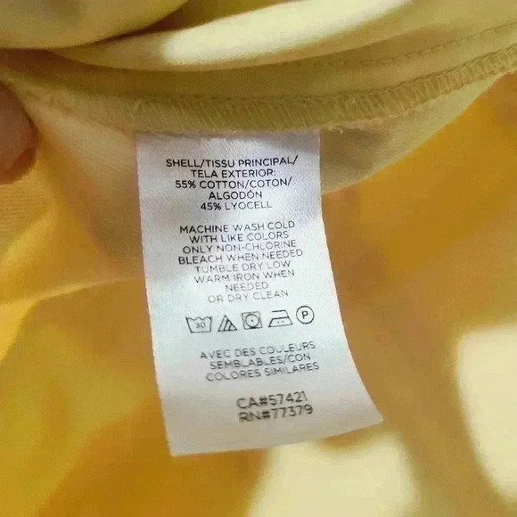 Ann Taylor Wide Leg Cropped Pants Yellow 14 - Picture 8 of 8